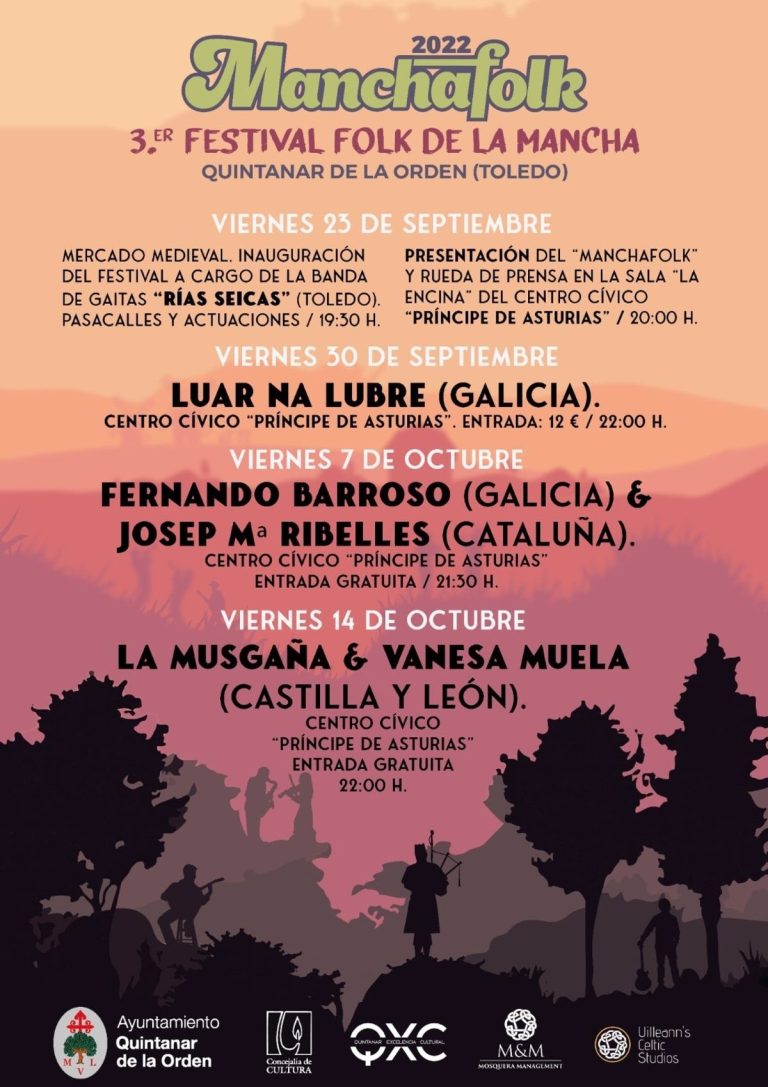Luar na Lubre encabeza el cartel del Manchafolk de Quintanar de la Orden, junto a La Musgaña y Vanesa Muela Luar na Lubre encabeza el cartel del Manchafolk de Quintanar de la Orden, junto a La Musgaña y Vanesa Muela